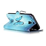 HTC Bolt Schutzhülle,HTC 10 Evo Lederhülle,JAWSEU Elegant Schmetterling Blume Retro/Vintage Design Farbmalerei Bunt Gemalt PU Leder Folio Flip Wallet Hülle Etui im Bookstyle Brieftasche Handyhülle Case Cover mit [Ständerfunktion] und [Kartenfächer] für HTC Bolt HTC 10 Evo &1xSchwarz Glitzer Bling Eingabestift- - 4