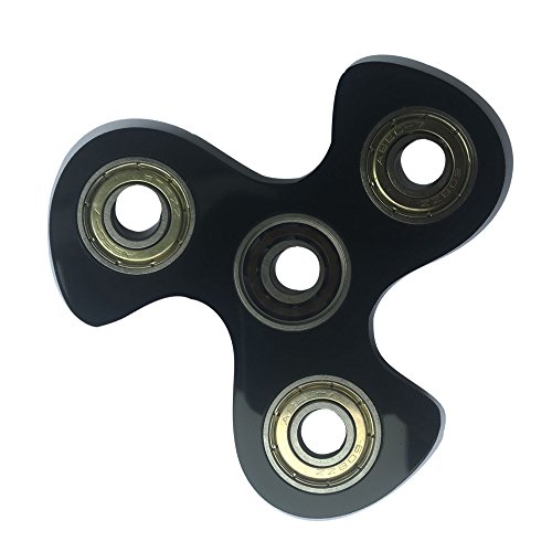 Fidget spinner,Tangren Tri-Spinner Fidget Toy EDC Focus Toy with Hybrid Ceramic Bearing Ultra Durable Non-3D printed9Blcak