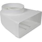 Repa Market 90&deg; Degree 220 x 90mm to &Oslash;150mm Rectangular Flat Channel Connector for Round Tube Connection - Climate, Ventilati