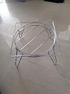 M VILLA Big Stainless Steel Matka Stand/Plant Pot Stand/Planter Stand (10 x 10 x 6 inchs)