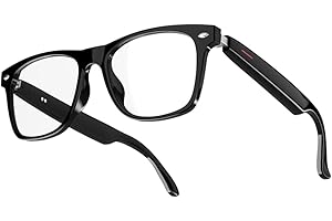 TagIo E13 Occhiali Intelligenti Occhiali Wireless Bluetooth 5.0 con Cuffie Chiamate in Vivavoce Musica Fotografia Nero+Trasparente A PC+CTA+TR90+Nylon 1 Set