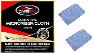 CARSZINI Microfiber Cloth (400 GSM 40cmx40cm) - Pack of 2