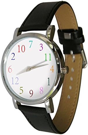 Colourful Mixed Numbers design watch. jumbled numbers, stylish watch