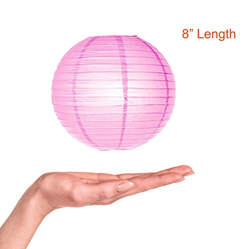 Paxcoo 22 Pcs Pink Gold Tissue Pom Poms Blumen Papier Laternen Polka Dot Girlande für Geburtstag Baby Dusche Dekorationen - 4