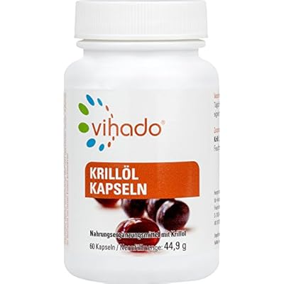 Vihado Omega 3 Krillöl Kapseln hochdosiert, Natürliches Krillöl aus arktischem Wildfang, Omega 3 Fettsäuren EPA DHA…