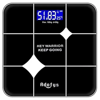 Adofys A-07D Thick Tempered Glass LCD Display Digital Weighing Machine, Weight Machine for Human Body Digital Weighing Scale, Weight Scale, with 1 Year Warranty & Batteries Included