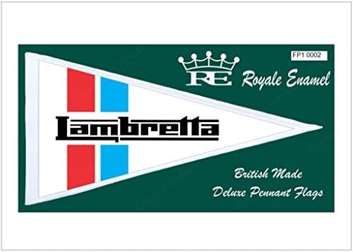 ROYALE ENAMEL CAR SCOOTER MOD ANTENNA PENNANT FLAG LAMBRETTA RED WHITE BLUE FP1.0002