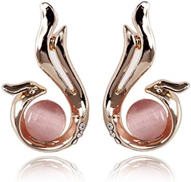 Jewelry Rarity Cat's Eyes Series "Phoenix " Austrian Crystal Rose Red Cat's Eyes Earrings 18K Gold Plating Copper-nickel Alloy Girls Stud Fashion Diamond Earrings.