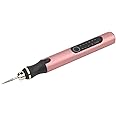 MXGZ Engraving Pen, 8w Usb Rechargeable 3 Speed Electric Cordless Engraver Pen Protable Engraver Machine with Grinding Needles,drill Bits and Slice for Stone Wood Glass Ceramics Manicure(Rose Gold)
