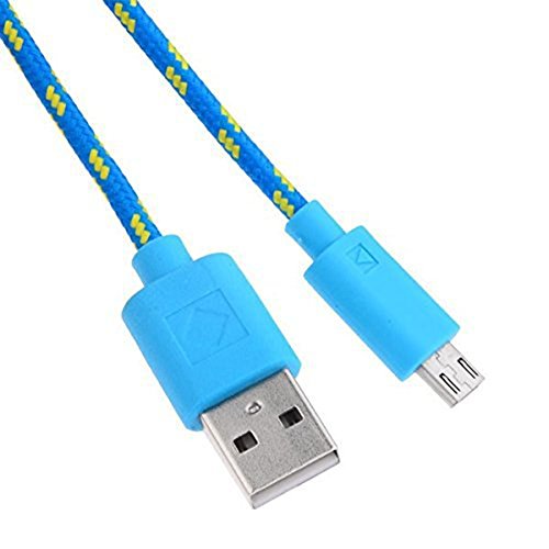 Hosaire Datenkabel Android USB Cable Mehrfarben Nylon Phone USB Kabel für Samsung, HTC, Sony Usw,1m,Blau - 4