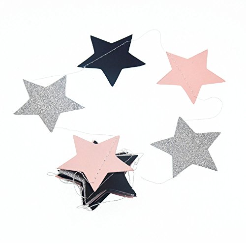 Skylove Papierdeko Seidenpapier-Blumen und Papier-Laternen Party-Dekoration, 6 Stück Pink,Black,White - 5