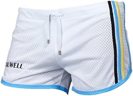 Running Shorts, ADiPROD Men's Casual Dance Sports Training Exercise Fitness Gym Yoga Short Pants Trousers (White, X-Large)