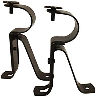 Gloria JR Curtain Rod Brackets Curtain Hooks Black Color Adjustable (1Set)