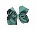 PrettyBoutique 5 Inches Girls Large Grosgrain Hair Bow Alligator Clip (Dark Green)