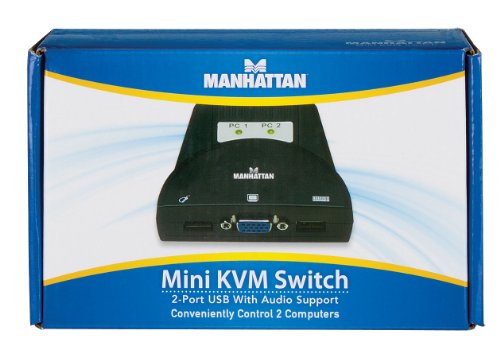 Manhattan 2-Port Mini-KVM-Switch mit Audio USB schwarz 151245 - 5