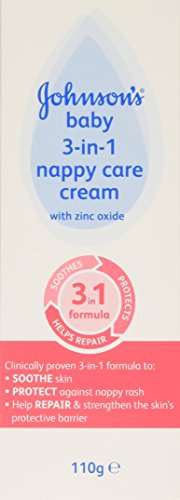 Johnson's Baby 3-in-1 Nappy Care Cream with Zinc Oxide 110 g - Pack of 6