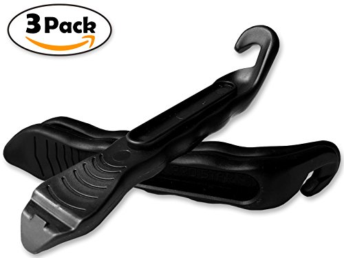 Fahrrad Reifenheber ★ Premium Gehärtete Plastik Hebel, zur Fahrradschlauch Reparatur ★ Unverzichtbarer Werkzeugsatz für Fahrradfahrer ★ 3er Set ★ 5 Farbe (Schwarz / Silber / Gerb / Rosa / Rot) - 2