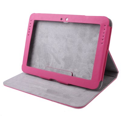 gada – Samsung Galaxy Tab 3 10.1 P5200 P5210 P5220 aufwendig verarbeitete Leder-Imitat tasche mit praktischer Standfunktion in schickem England Style inkl. kostenloser Displayfolie und Touch Pen - 5
