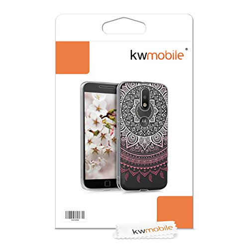 kwmobile Funda para Motorola Moto G4   Moto G4 Plus - Carcasa Protectora de  TPU  con dise  o de Sol hind   en  Rosa Claro Blanco Transparente 