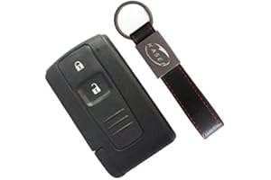 KASER Carcasa Llave para Toyota - Funda Mando a Distancia 3 Botones para Coche Toyota Prius Auris Aygo 2004-2009 Corolla Verso Camry Keyless con Llavero de Cuero