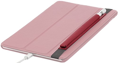 StilGut Pencil-Halter für Apple 9,7″ iPad Pro und iPad Pro 10.5″ aus echtem Leder. Stift-Halterung zur sicheren Aufbewahrung des Apple Pens, Rot - 4