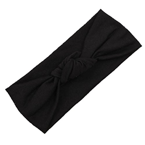 Baby Bow Hairband Koly Girls Photography Toddler Cute Kids Turban Knot Rabbit Headband Headwear (Black)