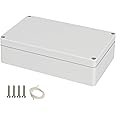 HoHaing Project Box ABS Plastic Junction Box IP65 Waterproof Weatherproof Electrical Enclosoure Power Box for Electric Gray White 7.87"x 4.72"x 2.2"(200 x 120 x 56mm)