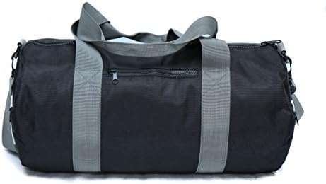 Lightweight Waterproof Foldable Duffel/Barrel Holdall Bag for Travel Gym Sports Overnight Weekend (Black/Gray)
