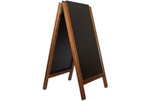 INTERFACE PLV Chevalet stop trottoir avec 2 ardoises amovibles cadre bois chêne dimensions 117 x 60 cm - Fabrication Française