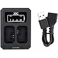 JJC NP-FW50 USB Dual Battery Charger adapter for Sony A6500 A6400 A6300 A6000, A7, A7II, A7RII, A7SII, A7S, A7S2, A7R, A7R2, A5100, RX10III, RX10IV Camera NP-FW50 Chargers