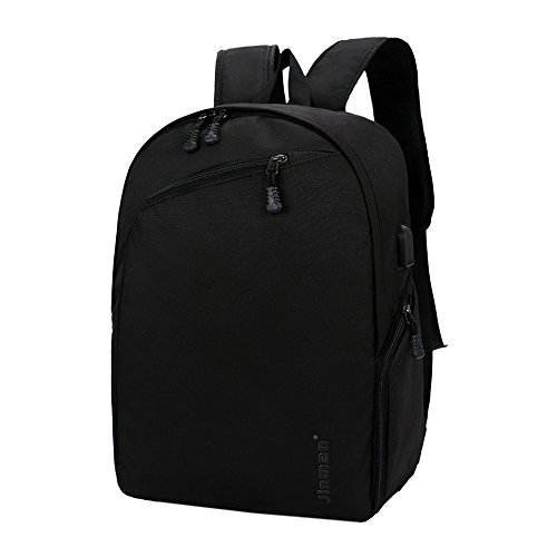 Preisvergleich Produktbild Msliy Rucksack Schulrucksack mit USB-Ladenanschluss Wasserdicht Schultaschen Backpack leicht Laptop Tasche für Business Arbeit Wandern (Schwarz)