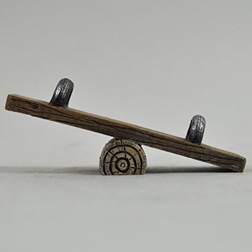Fairy Garden UK Mini Wooden See Saw Garden Miniature Home Decor - Elf Pixie Hobbit Magical Gift Idea - Length: 9cm
