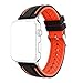 Price comparison product image For iWatch Straps 42mm AISPORTS Apple Watch Strap 42mm Silicone Smart Watch Replacement Strap with Stainless Steel Bracelet Buckle Clasp for 42mm Apple Watch Series 3/2/1 Sport Edition - Black/Orange