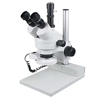 Radical 165mm WD 3.5-45x Zoom Stereo Trinocular PCB Watch Microscope w Circular LED Light and Camera Port