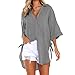 Produktbild Briskorry Damen Bluse t Shirt Oberteile Lose Lange Hemdkleid Baumwolle Langarm Beiläufig Langarmshirt Oberteile Bluse