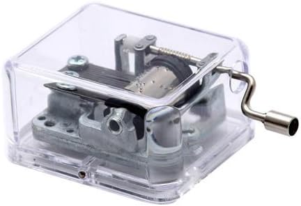 Acrylic Hand Crank Gurdy Movement Music Box Wedding Valentine Christmas Birthday Gift