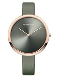Bering Damen Analog Quarz Uhr mit Leder Armband 12240-667