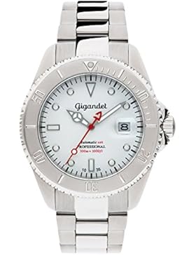 Gigandet Automatik Herren-Armbanduhr Sea Ground Taucheruhr Uhr Datum Analog Edelstahlarmband Silber G2-015
