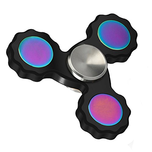 Safeyo Fidget Hand Spinner Toy Stress Reducer with Stainless Steel Bearings, 2-5 Mins Spins High Speed for Increasing Focus, Concentration, Killing Time and ADHD Kids/Adult Funny Anti Stress Toys (Black)