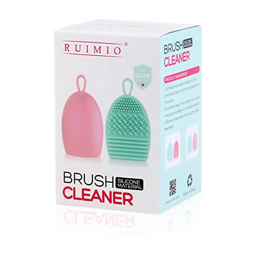 RUIMIO Pinsel Reinigung Aufhänger Pinselreiniger Silikon Pink/Mintgrün - 7