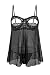 Produktbild DotVol Damen Öffnen Reizwäsche Babydoll Erotik Bodysuit Unterwäsche Sexy Lingerie Dessous Set(EU XL/Tag XXL, schwarz)