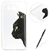 Produktbild Samsung Galaxy J5 2015/J500FN Hülle,Feeltech [Crystal Clear] Flexible Silikon Schutzhülle Ultra-Slim Gel TPU Bumper Cover [Kratzfeste,Scratch-Resistant] mit Premium Karikatur-Entwurfs-Muster, Durchsichtige Rückschale Weiche Silikon Ultradünne Kristallklare Handyhülle für Samsung Galaxy J5 2015/J500FN - Schwarze Katze
