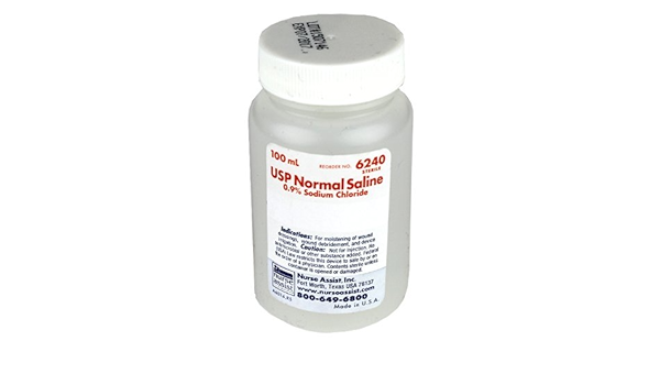 4 Pack Sterile Saline 100ml Bottle 0 9 Sodium Chloride For Wound Care Amazon In Industrial Scientific