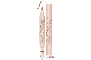 YIAE 2-in-1 Freckle Pen & Eyeliner Stamp - Ultra Fine Sponge Tip, 6 Natural Spots for Realistic Sun-Kissed Faux Freckles | Waterproof, All-Day Wear Formula for Daily Makeup and Festivals -1.0 Light