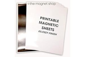 THE MAGNET SHOP Magnetyczny papier fotograficzny TMS | Rozmiar A4 z błyszczącym wykończeniem do drukarek domowych i biurowych, 10 sztuk