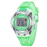 Hswt Kinder Digital Uhren Digitaluhr für Kinder Sportuhr Nette Studentenuhr des Mädchenjungen Wasserdichte Uhr Alarm Datum Woche Studentenuhr,Green