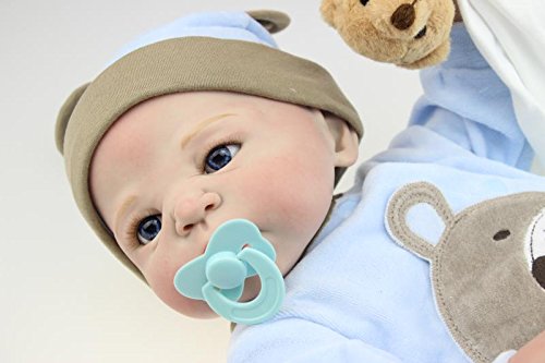 58CM /23 Inch Full Body Vinyl Reborn Babies Boy Dolls Realistic Lifelike Baby Toy Birthday Xmas Gift