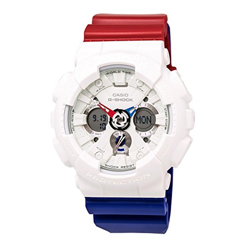 g shock red white blue