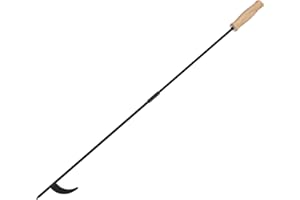 KOMCLUB Camino Poker da Caminetto, Fire Poker per Camino 81cm/31.9in, Poker da Caminetto in Acciaio, Camino da Poker con Manico in Legno Resistenza al Calore per Camino, Per Interni ed Esterni Campfire BBQ