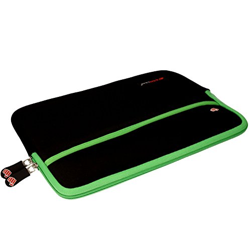 Techgear ® [SENTINEL PRO Sleeve (alle)] Slim Neopren Reißverschluss-Schutztasche Schutzhülle mit Anti-Shock-Blasen innen Grün grün 9-11 inch Screen - 3